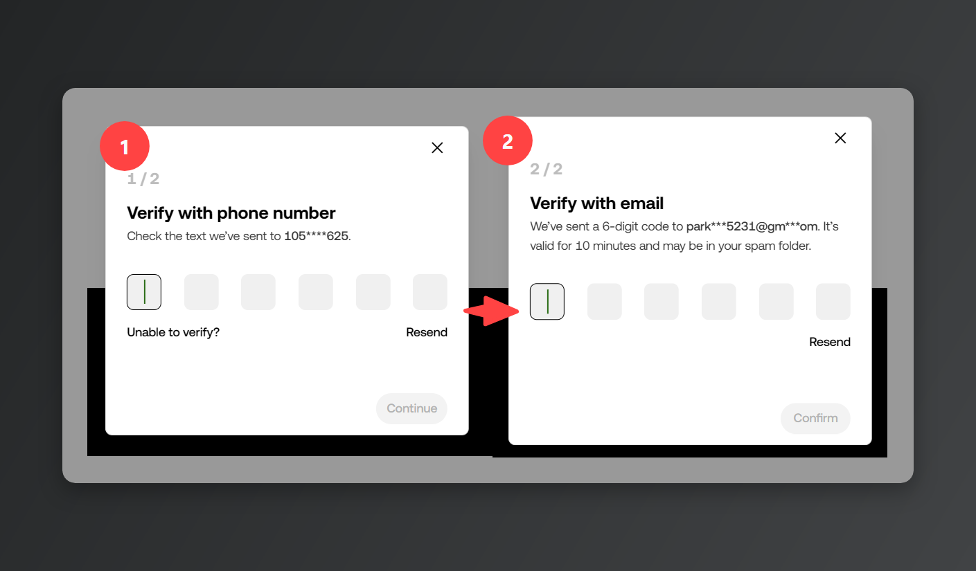 Verifying by phone and email to add or change OKX security settings.