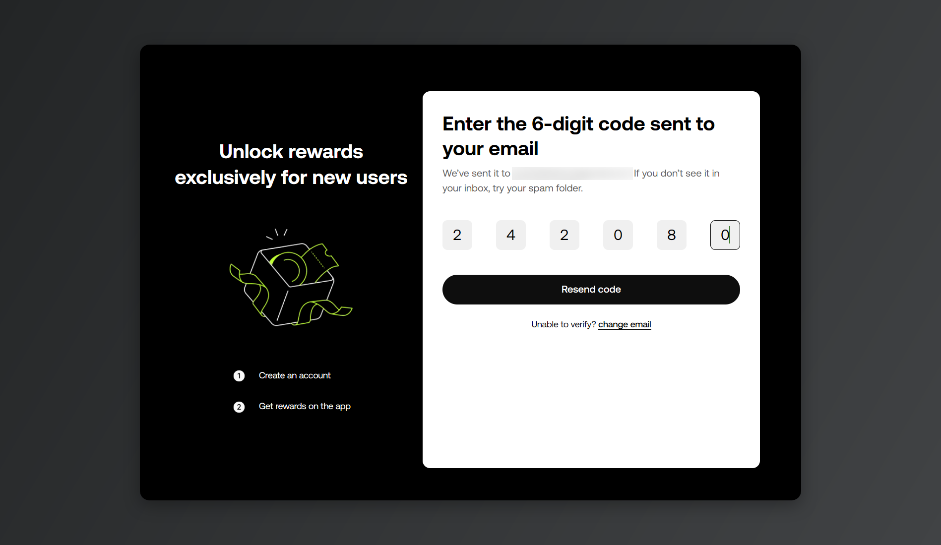 Entering the OKX verification code received by email.